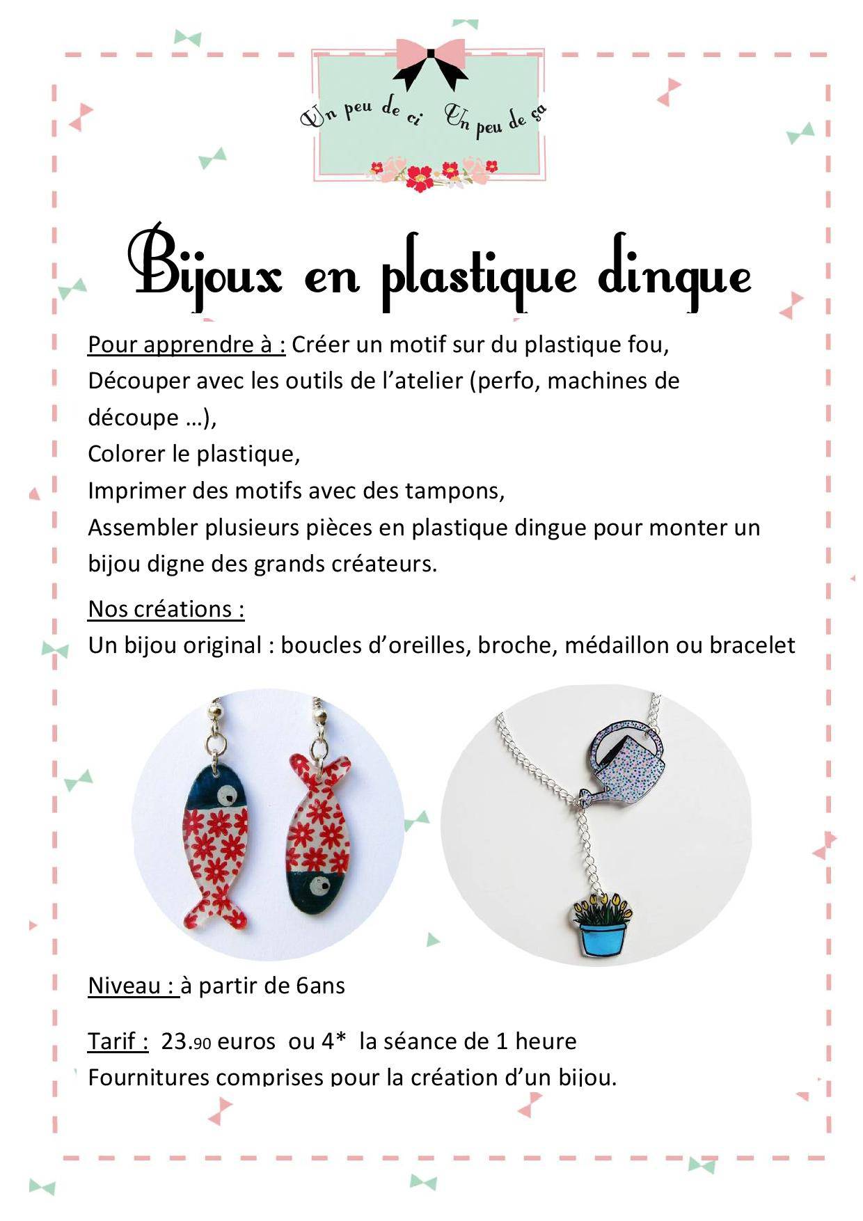 atelier bijoux plastique fou granville